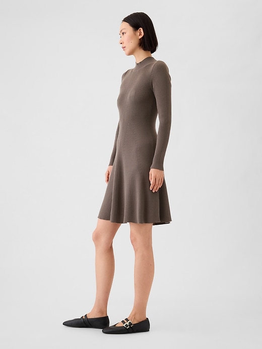 Image number 3 showing, Mockneck Rib Mini Sweater Dress