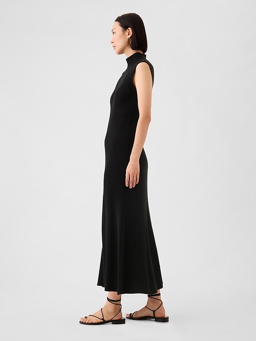 Image number 3 showing, CashSoft Rib Mockneck Maxi Sweater Dress