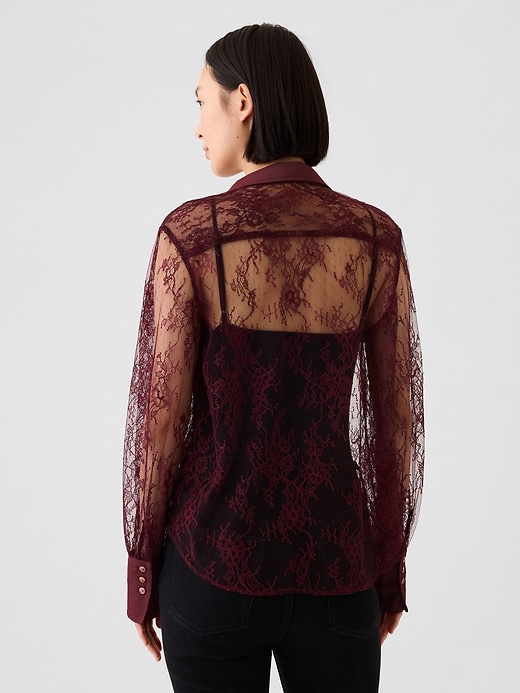 Image number 2 showing, Sheer Lace Classic Shirt