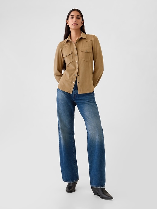 Image number 3 showing, GapHeritage Vegan Suede Western Shirt