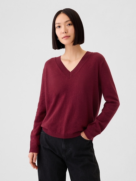 Image number 1 showing, CashSoft V-Neck Sweater