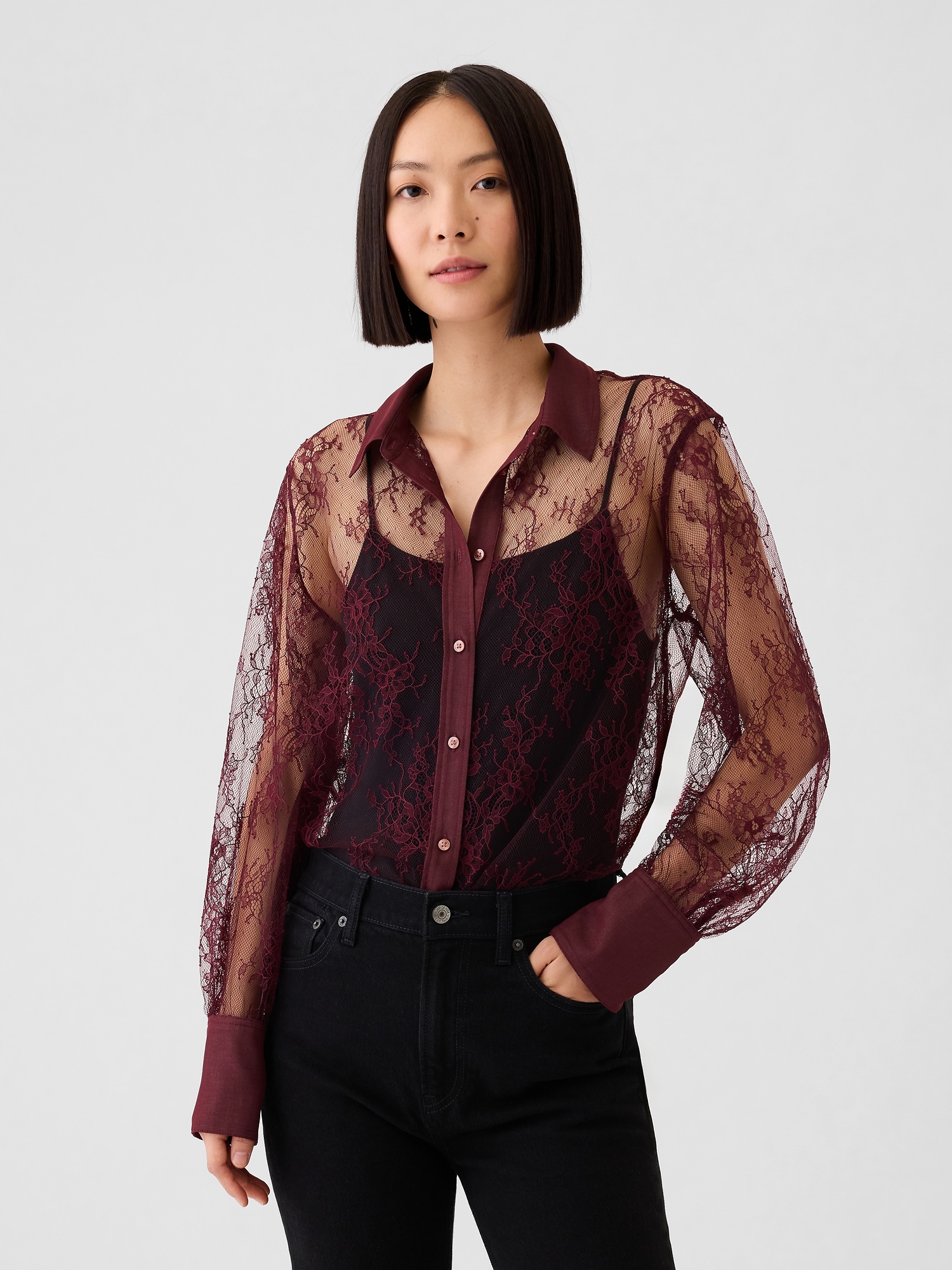 Sheer Lace Perfect Shirt