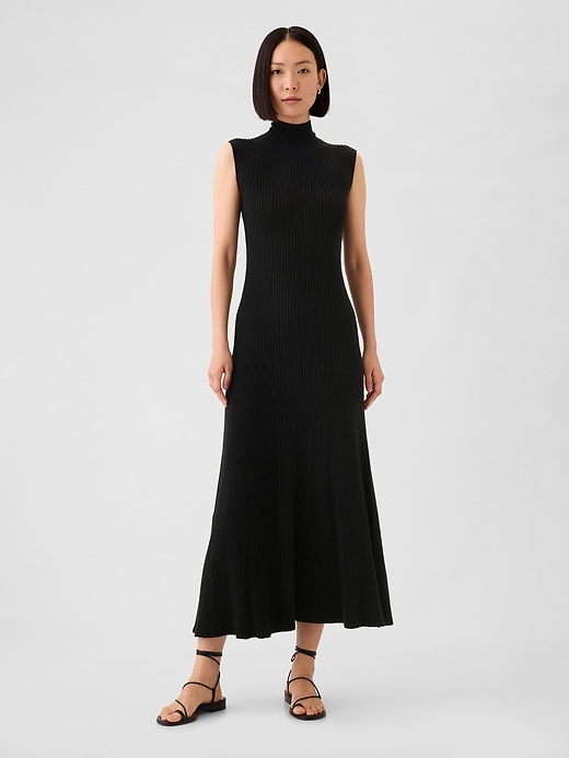 Image number 1 showing, CashSoft Rib Mockneck Maxi Sweater Dress