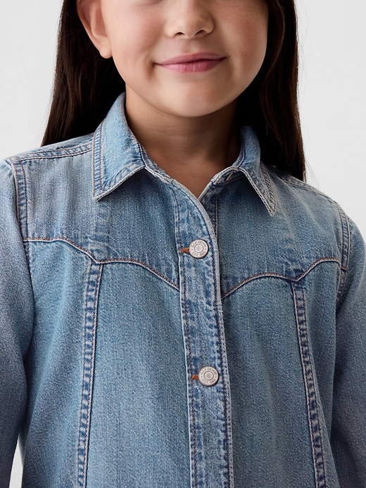 Image number 3 showing, Kids Denim Western Shirtdress