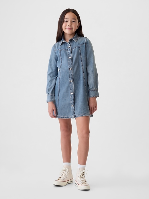 Image number 1 showing, Kids Denim Western Shirtdress