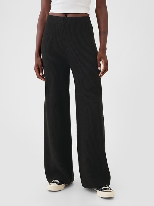 Image number 2 showing, CashSoft Shaker-Stitch Sweater Pants