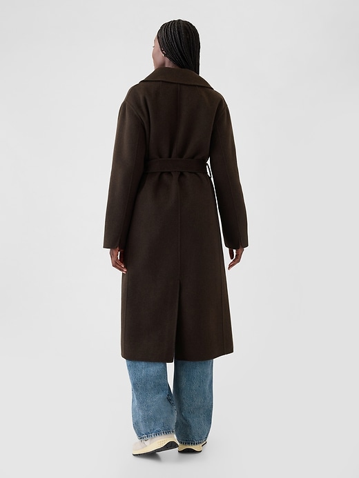 Image number 2 showing, Belted Double-Faced Wool Coat