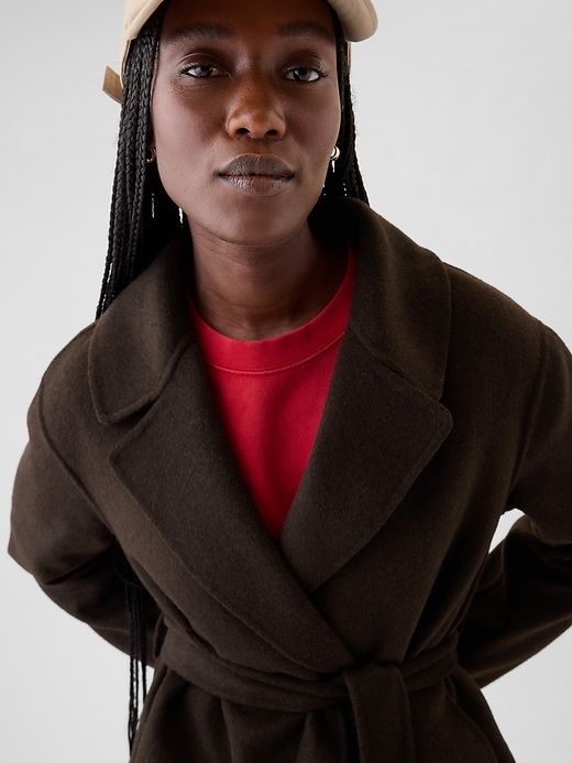 Image number 4 showing, Belted Double-Faced Wool Coat