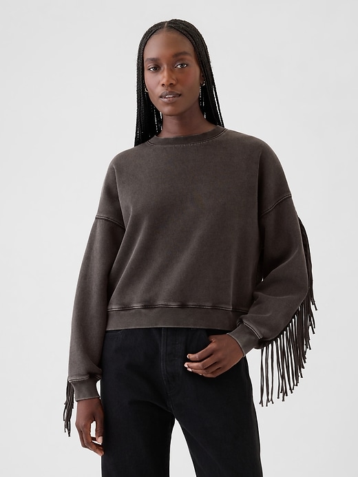 Image number 1 showing, Vintage Soft Wedge Crewneck Fringe Sweatshirt