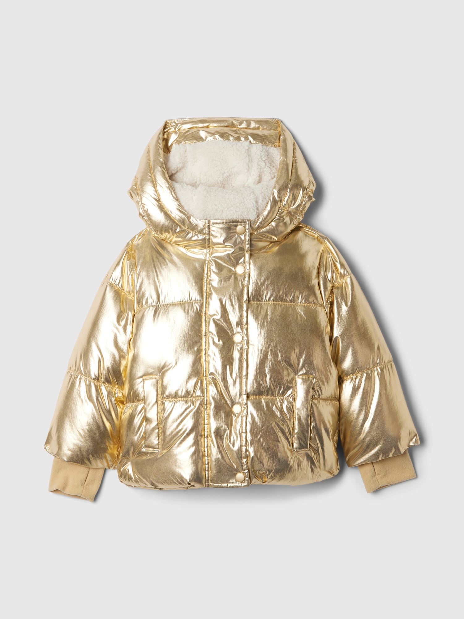 babyGap Recycled Nylon Cozy Puffer Jacket - Gold