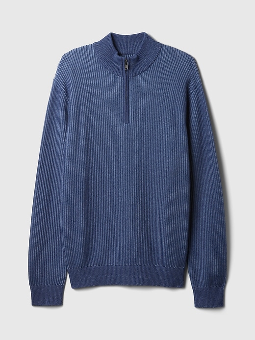 Image number 5 showing, Quarter-Zip Plaited Knit Pullover Sweater