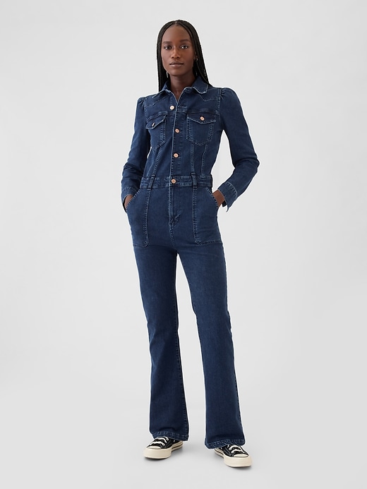 Image number 1 showing, Western Denim Jumpsuit