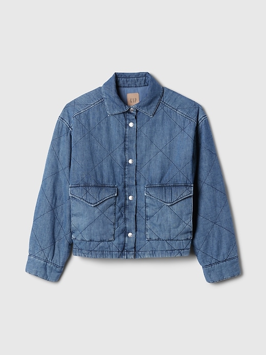 Image number 5 showing, Quilted Denim Shirt Jacket