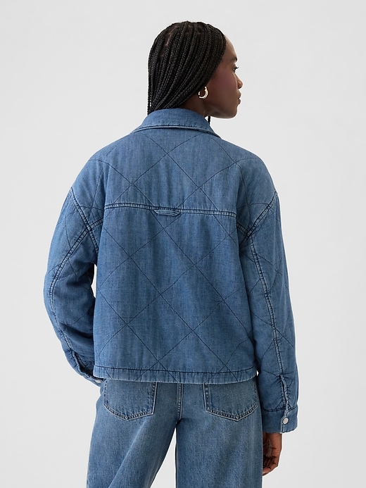 Image number 2 showing, Quilted Denim Shirt Jacket