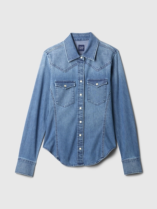 Image number 4 showing, GapHeritage Denim Western Shirt