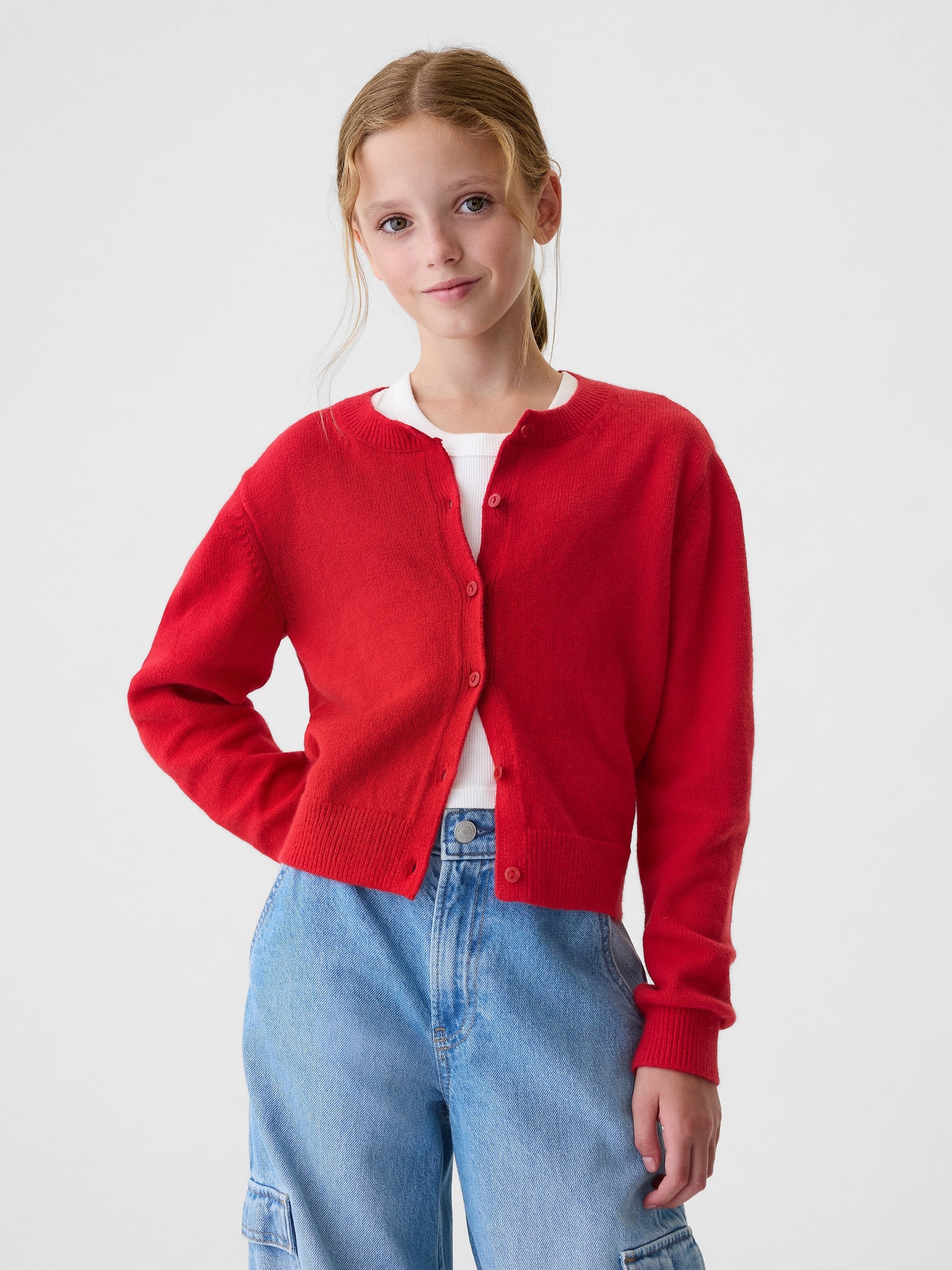 Kids CashSoft Cropped Cardigan