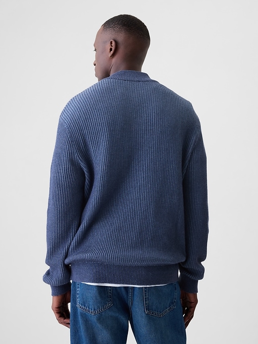 Image number 2 showing, Quarter-Zip Plaited Knit Pullover Sweater