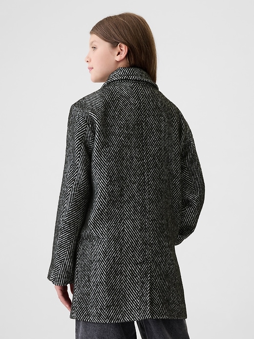 Image number 2 showing, Kids Herringbone Tweed Overcoat