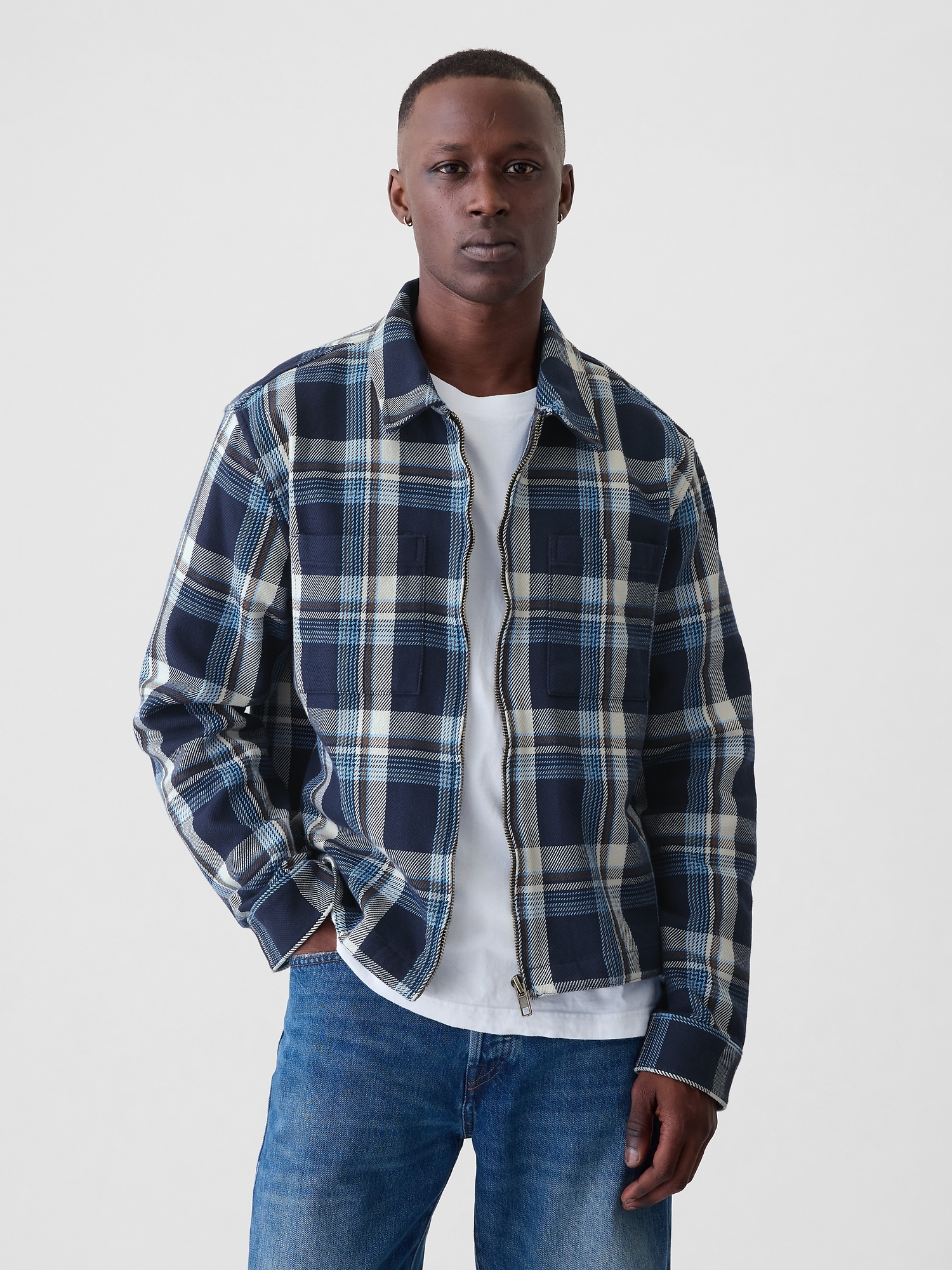 Heavyweight Flannel Full-Zip Shirt Jacket | Gap