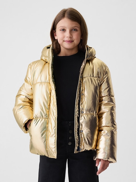 Image number 1 showing, Kids Recycled Metallic Puffer Jacket