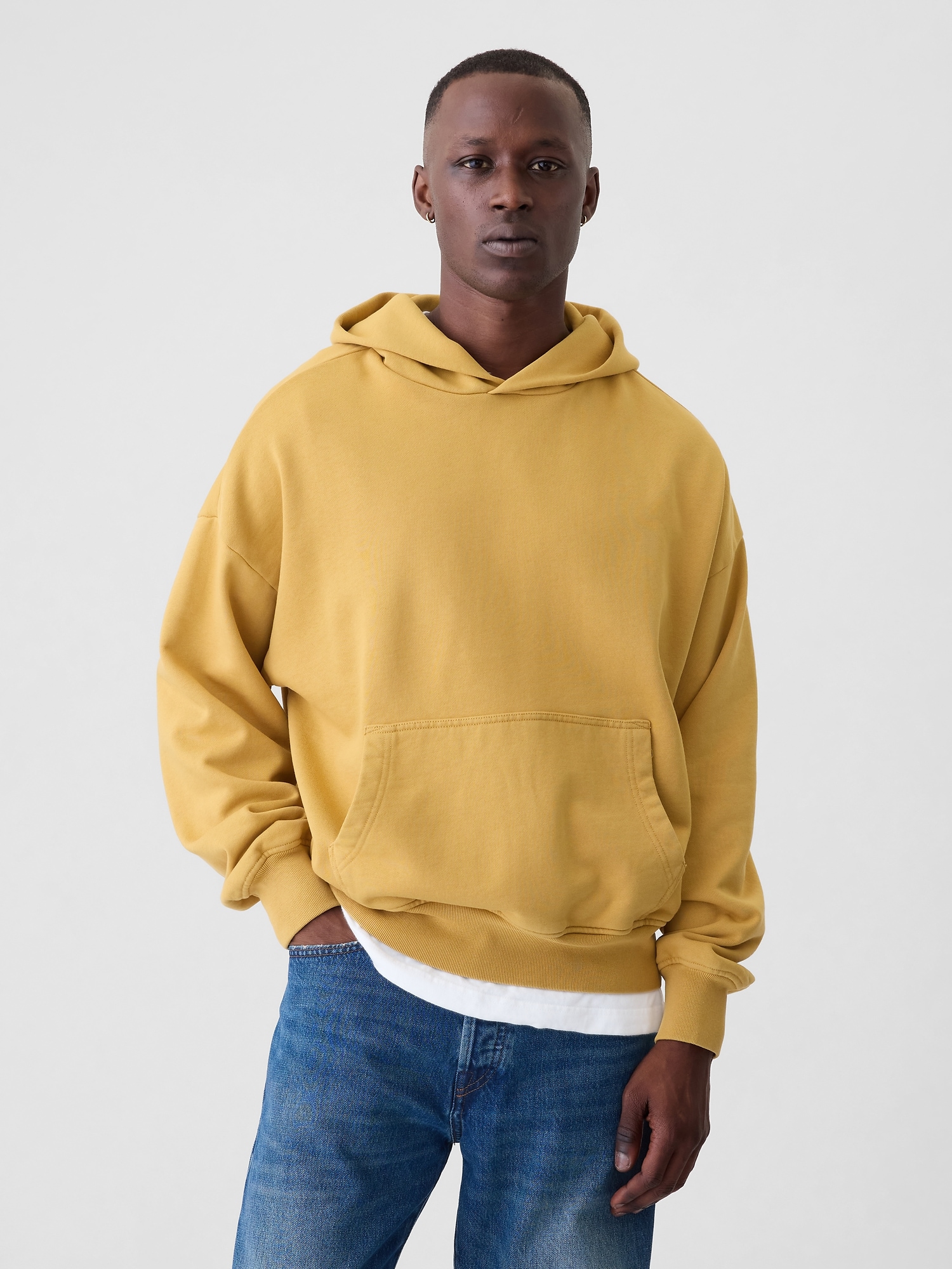 Mustard yellow mens hoodie hotsell