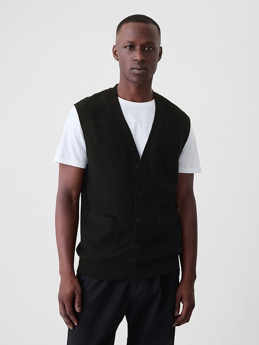 Image number 1 showing, CashSoft Textured Sweater Vest