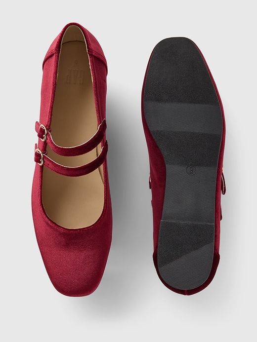 Image number 3 showing, Velvet Double-Strap Mary Jane Flats