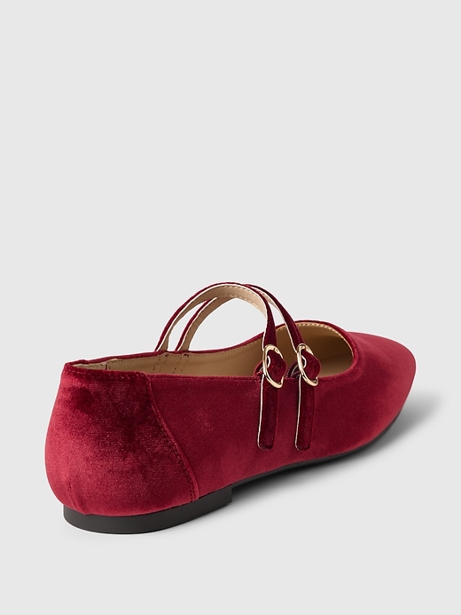 Image number 4 showing, Velvet Double-Strap Mary Jane Flats