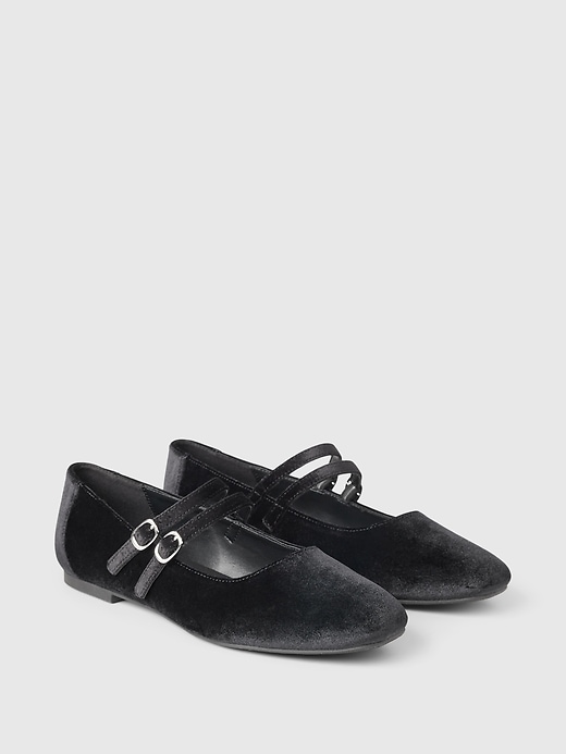 Image number 2 showing, Velvet Double-Strap Mary Jane Flats