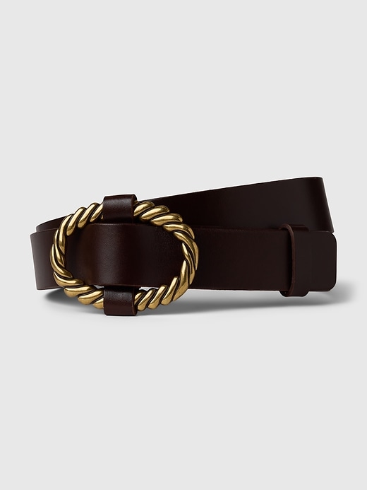 Image number 1 showing, Oval Leather Belt