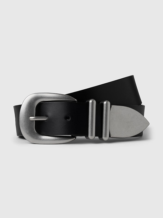 Image number 1 showing, Leather Western Belt