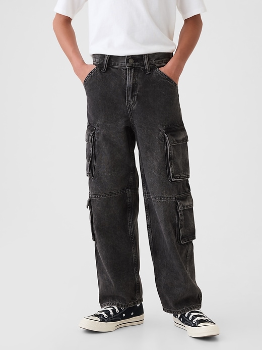 Image number 2 showing, Kids Double Cargo Baggy Jeans