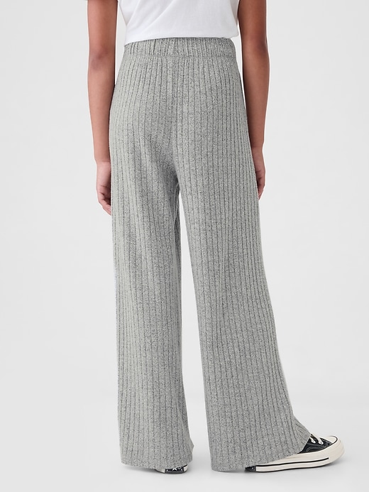 Image number 2 showing, Kids Softspun Rib Wide-Leg Pants