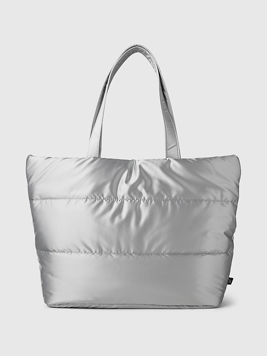 Image number 1 showing, Metallic Puffer Tote Bag