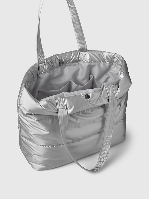 Image number 3 showing, Metallic Puffer Tote Bag