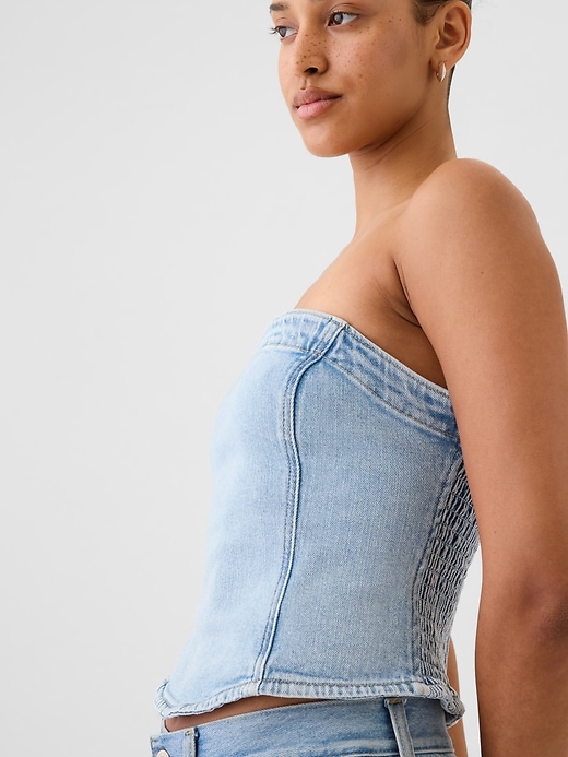 Image number 4 showing, Strapless Denim Cropped Top