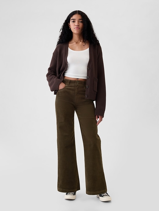 Image number 1 showing, High Rise Corduroy Stride Wide-Leg Pants