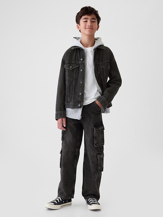 Image number 1 showing, Kids Double Cargo Baggy Jeans