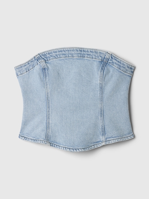 Image number 5 showing, Strapless Denim Cropped Top