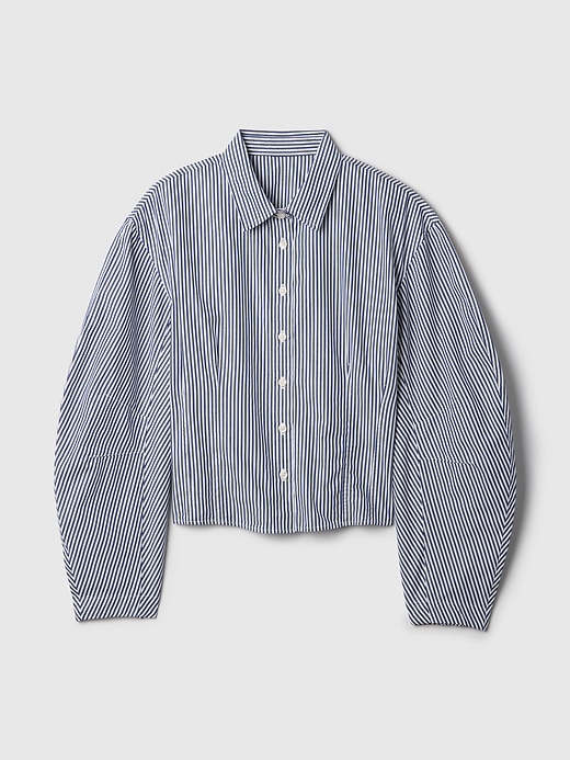 Image number 5 showing, Organic Cotton Barrel Sleeve Cropped Shirt