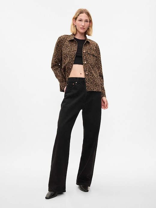 Image number 3 showing, Leopard Denim Chore Jacket