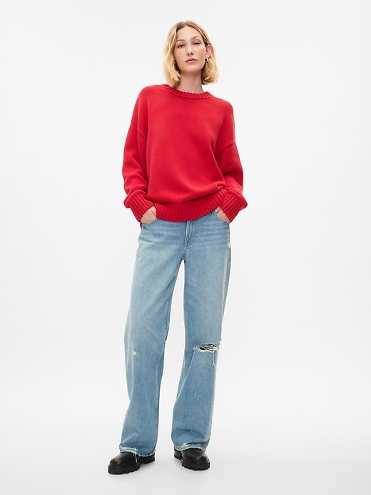 Image number 3 showing, 100% Cotton Oversized Boyfriend Sweater