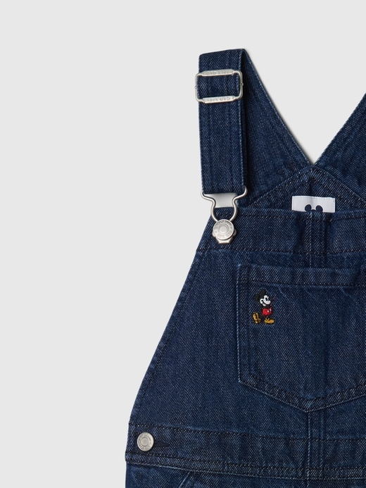 Image number 3 showing, Gap × Disney Baby Mickey Mouse Embroidered Denim Overalls