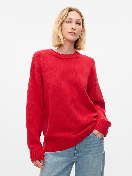 Image number 1 showing, 100% Cotton Oversized Boyfriend Sweater