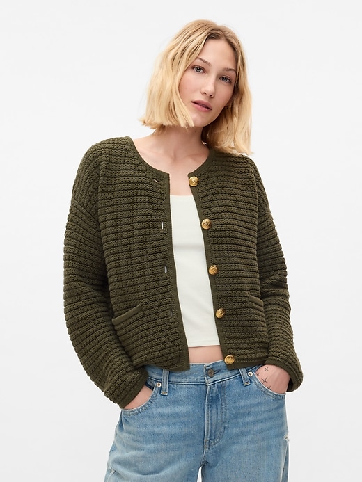 Image number 1 showing, Textured Sweater Jacket