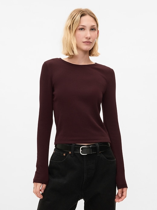 Image number 1 showing, Modern Rib Cropped T-Shirt