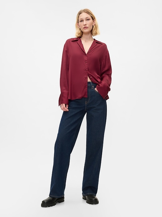 Image number 3 showing, Satin Relaxed Shirt