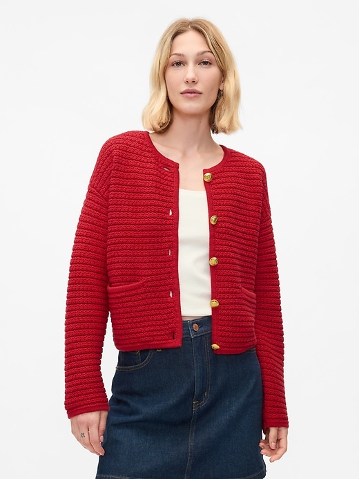 Image number 1 showing, Textured Sweater Jacket