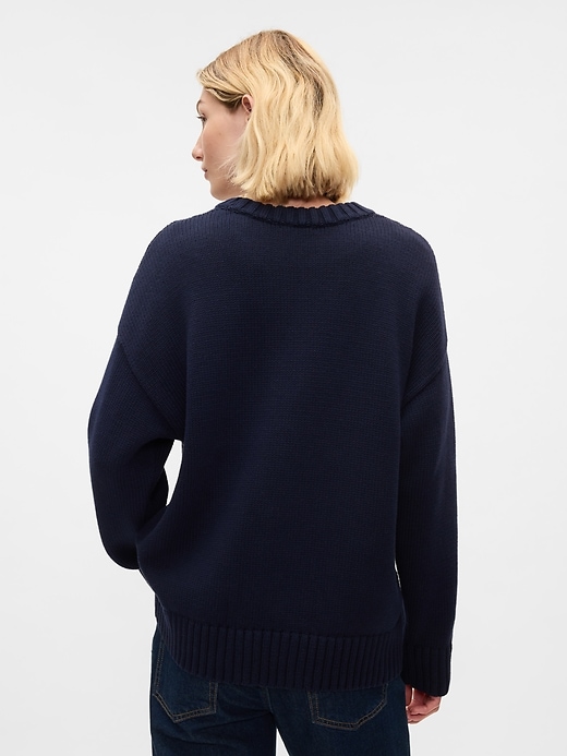 Image number 2 showing, 100% Cotton Oversized Boyfriend Sweater