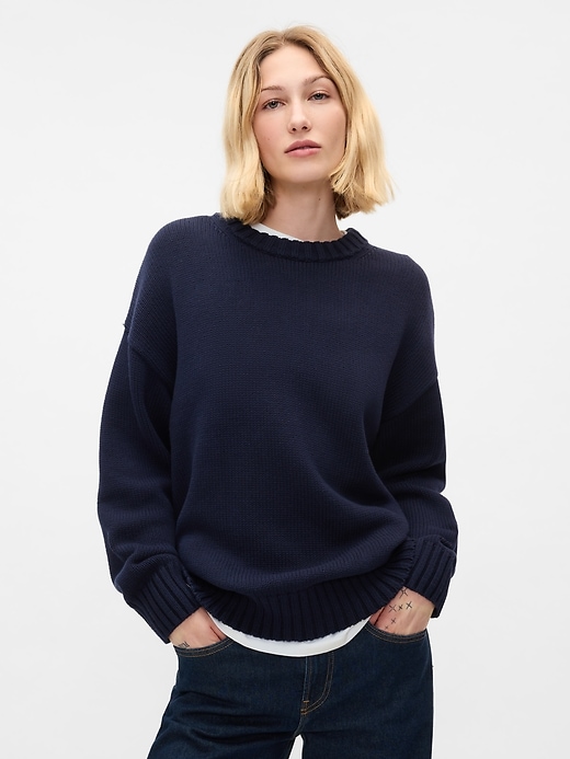 Image number 1 showing, 100% Cotton Oversized Boyfriend Sweater